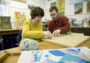 Craft lesson for student with autism 