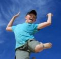 child jumping into the air